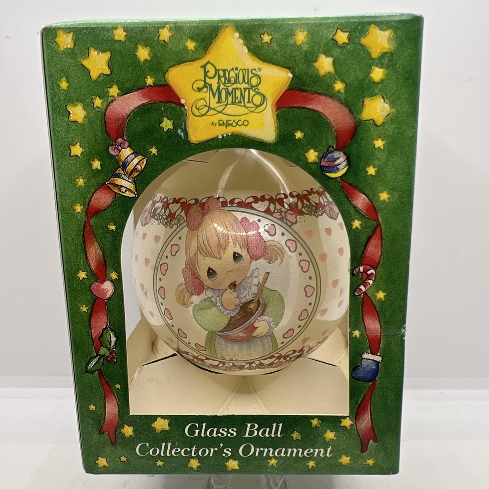 Vintage 1999 Precious Moments Glass Ball Ornament by Enesco You Can Always Fudge